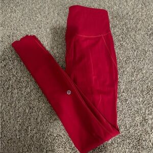 Red Lululemon leggings Size 2